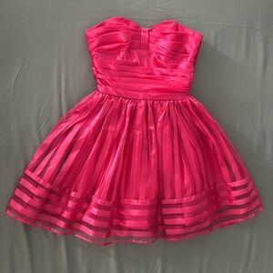Betsey Johnson Strapless Dress, hot pink, Sz 0